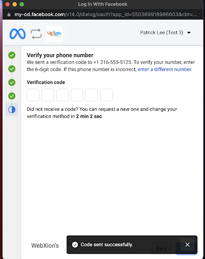 Selecting Existing WABA and Profile - WebXion