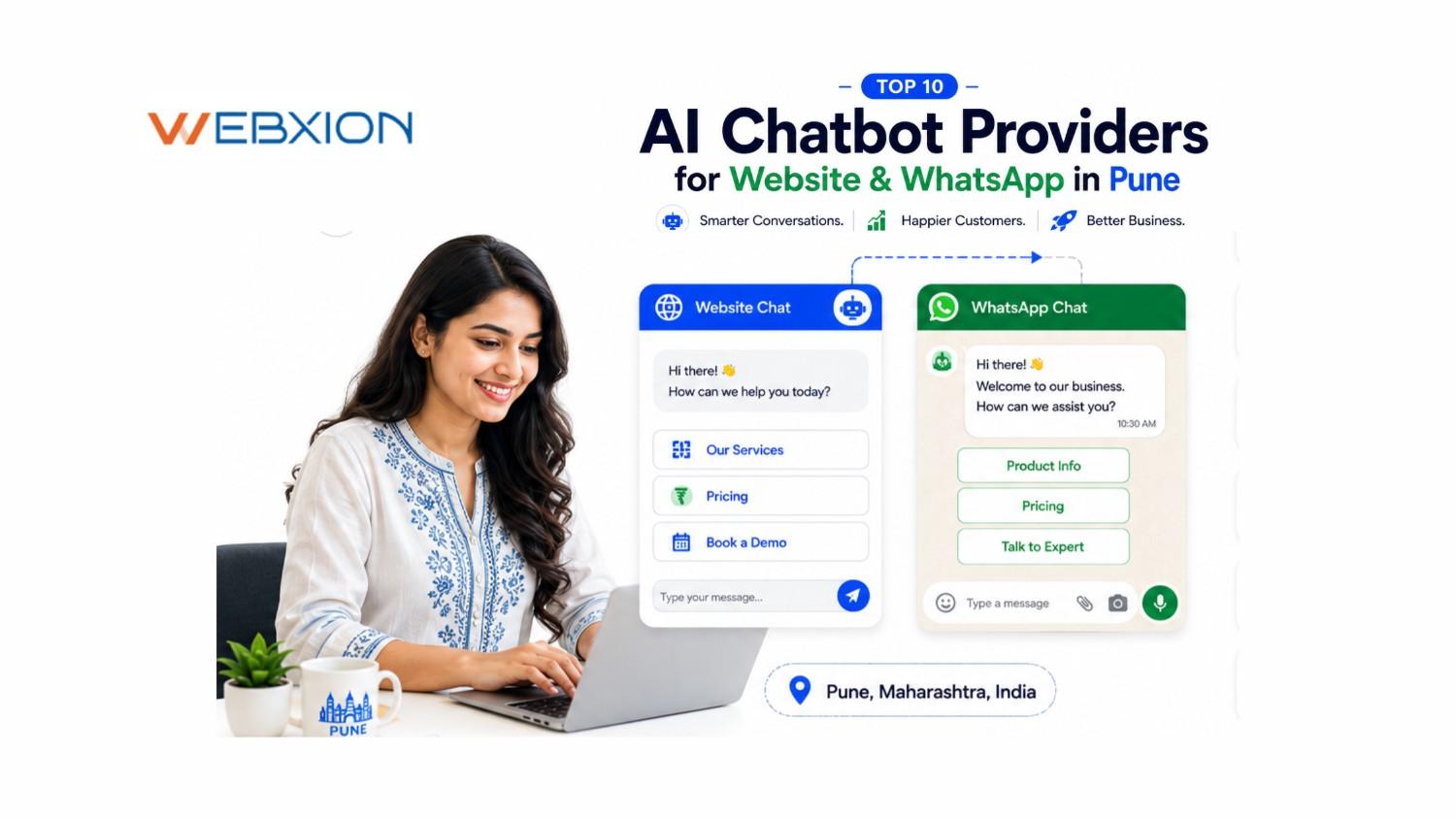 Top 10 AI Chatbot Providers for Website & WhatsApp in Pune