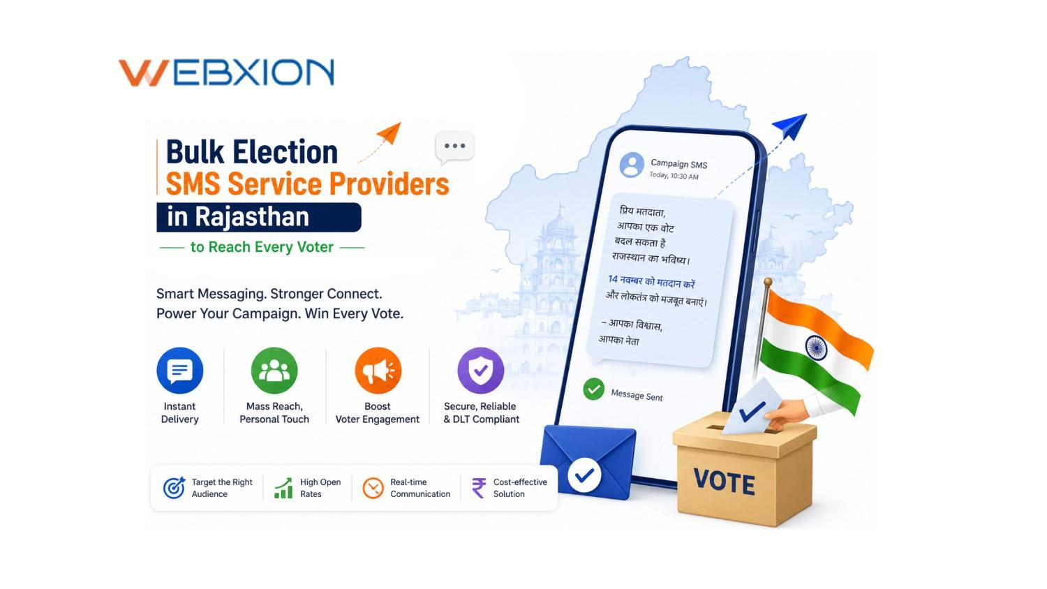 Top 10 Bulk Election SMS Service Providers in Rajasthan to Reach Every Voter