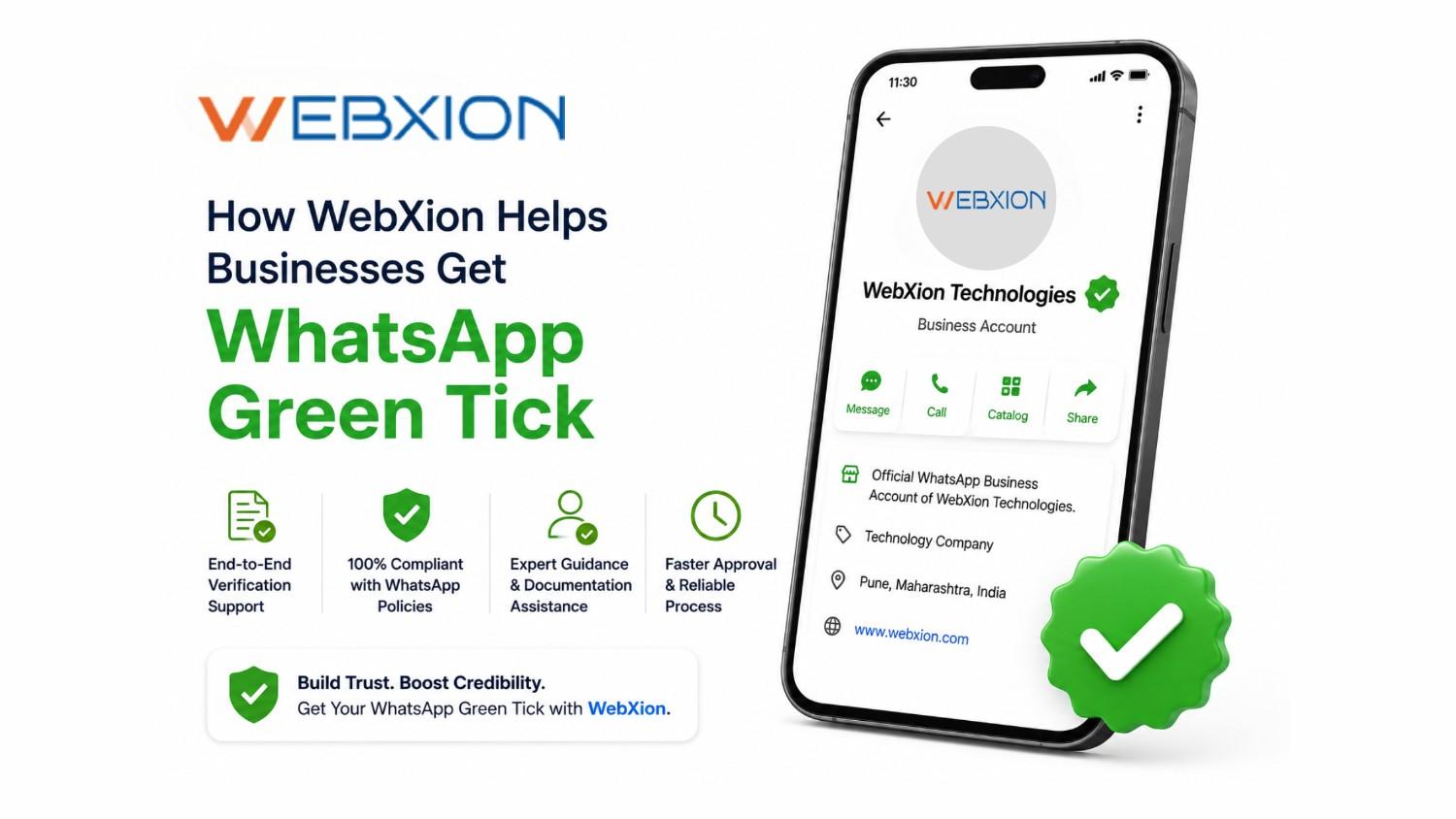 How WebXion Helps Businesses Get WhatsApp Green Tick Verification
